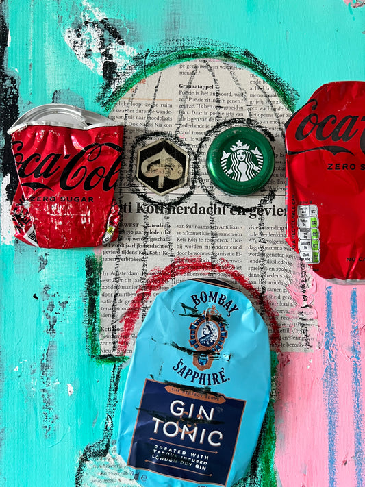 Original: Olifant in dirty world (58 x 78 cm / 22 x 30 in)