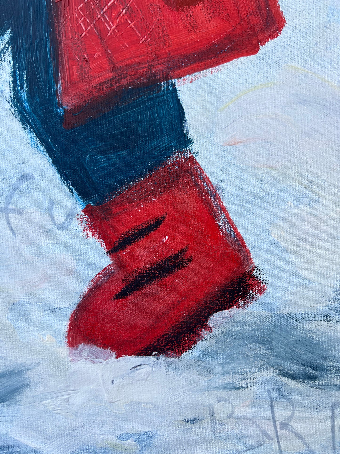 Terrier outside is frightful (80 x 80 cm / 31 x 31 in)