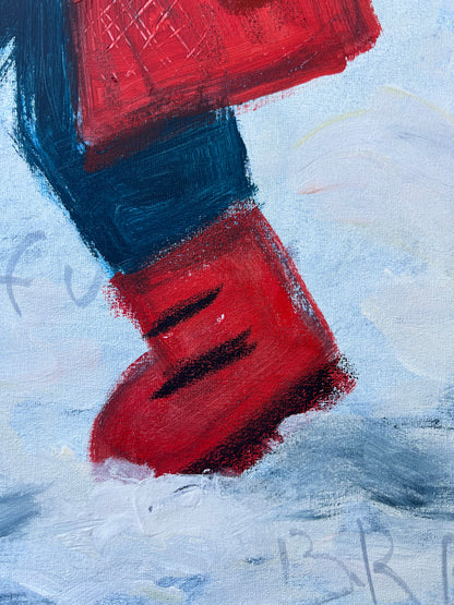 Terrier outside is frightful (80 x 80 cm / 31 x 31 in)