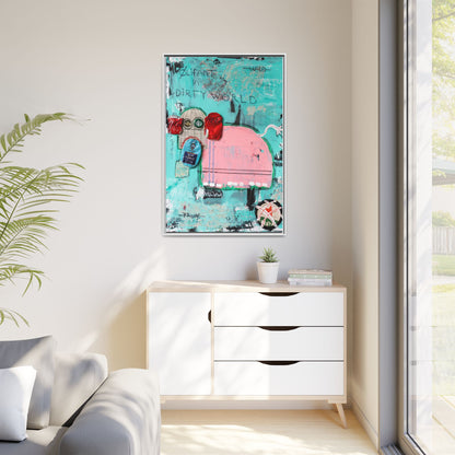 Canvas print: Olifant in dirty world