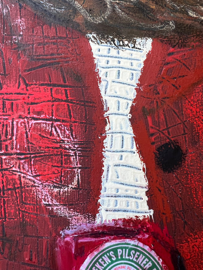 Terrier outside is frightful (80 x 80 cm / 31 x 31 in)