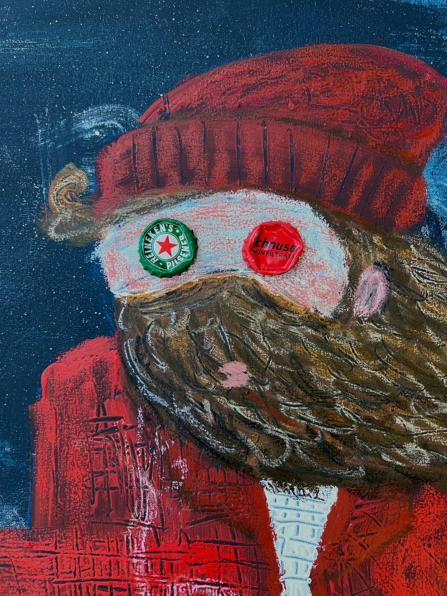 Terrier outside is frightful (80 x 80 cm / 31 x 31 in)