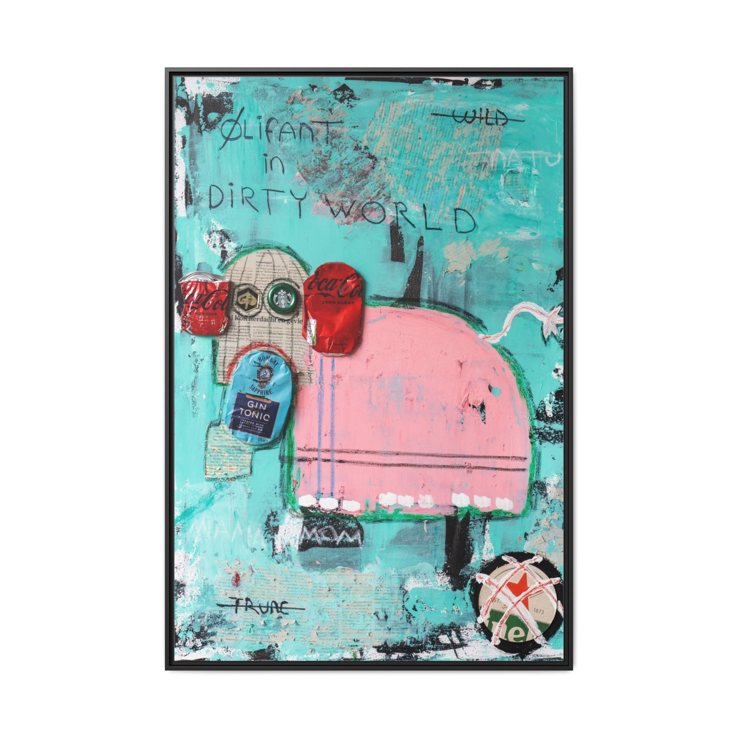 Canvas print: Olifant in dirty world