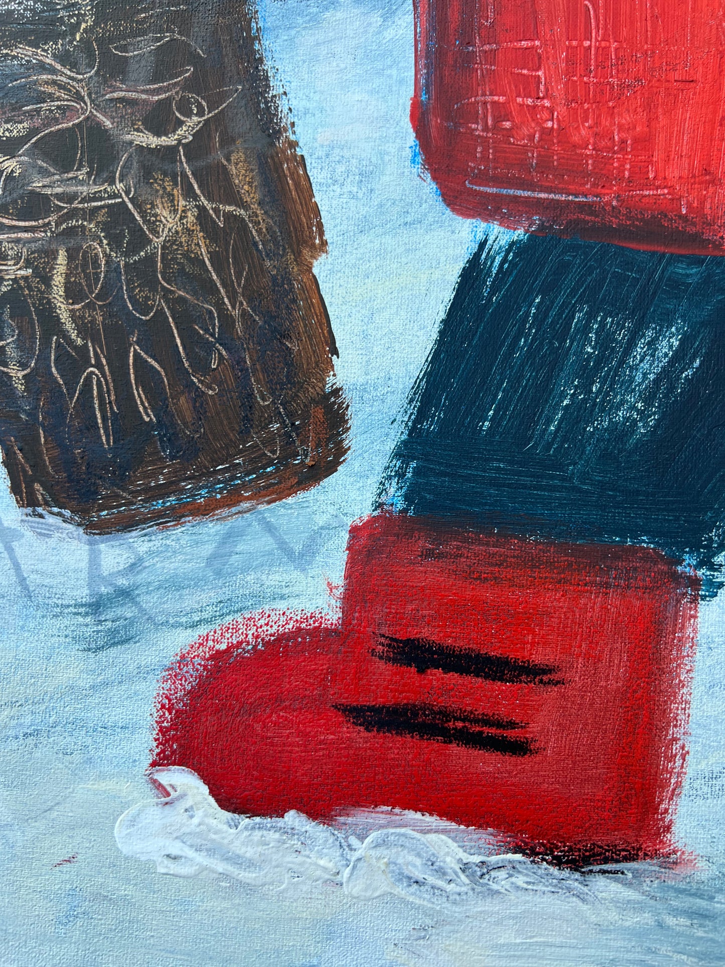 Terrier outside is frightful (80 x 80 cm / 31 x 31 in)