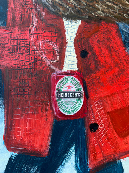 Terrier outside is frightful (80 x 80 cm / 31 x 31 in)