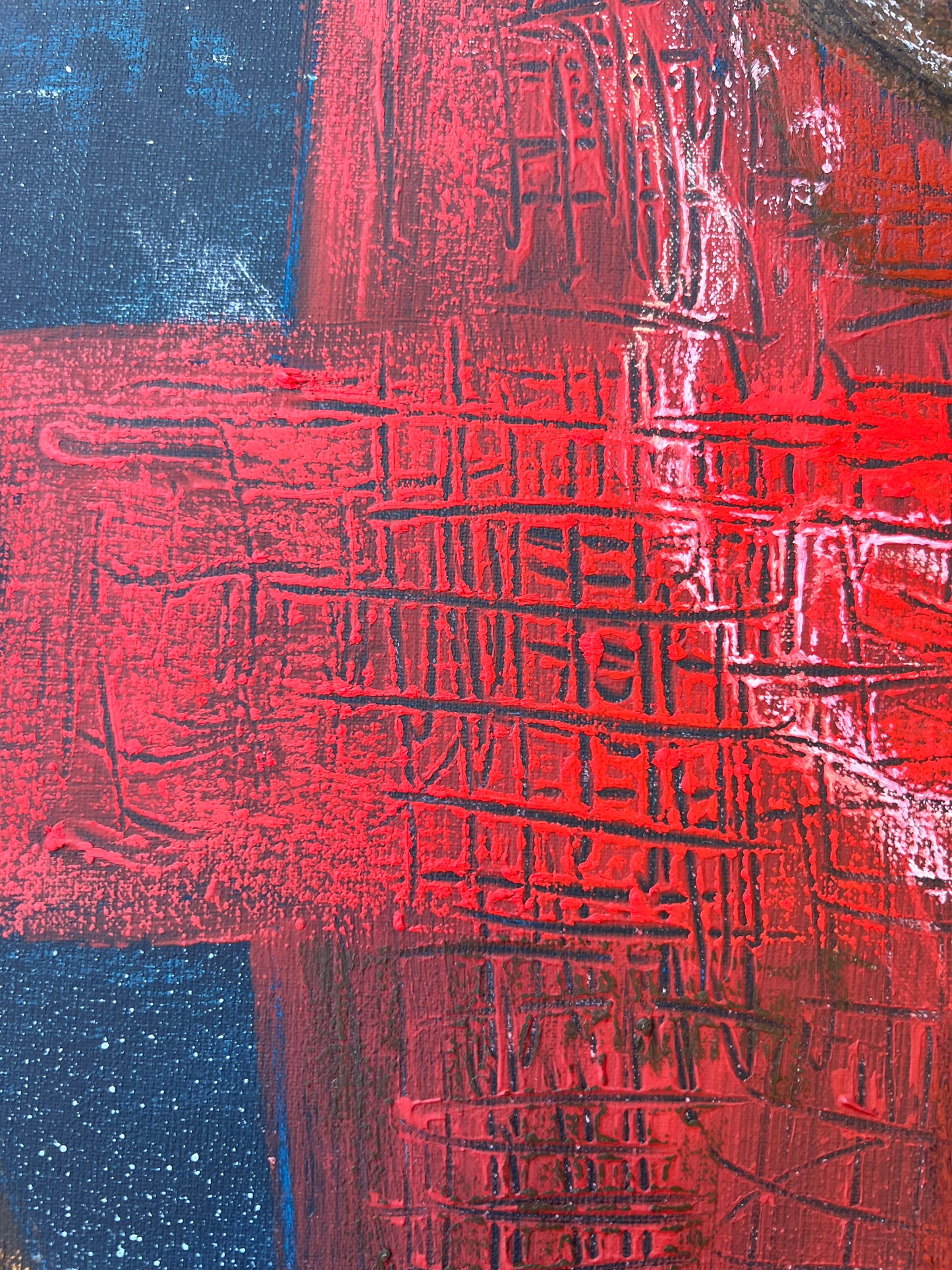 Terrier outside is frightful (80 x 80 cm / 31 x 31 in)