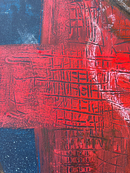 Terrier outside is frightful (80 x 80 cm / 31 x 31 in)