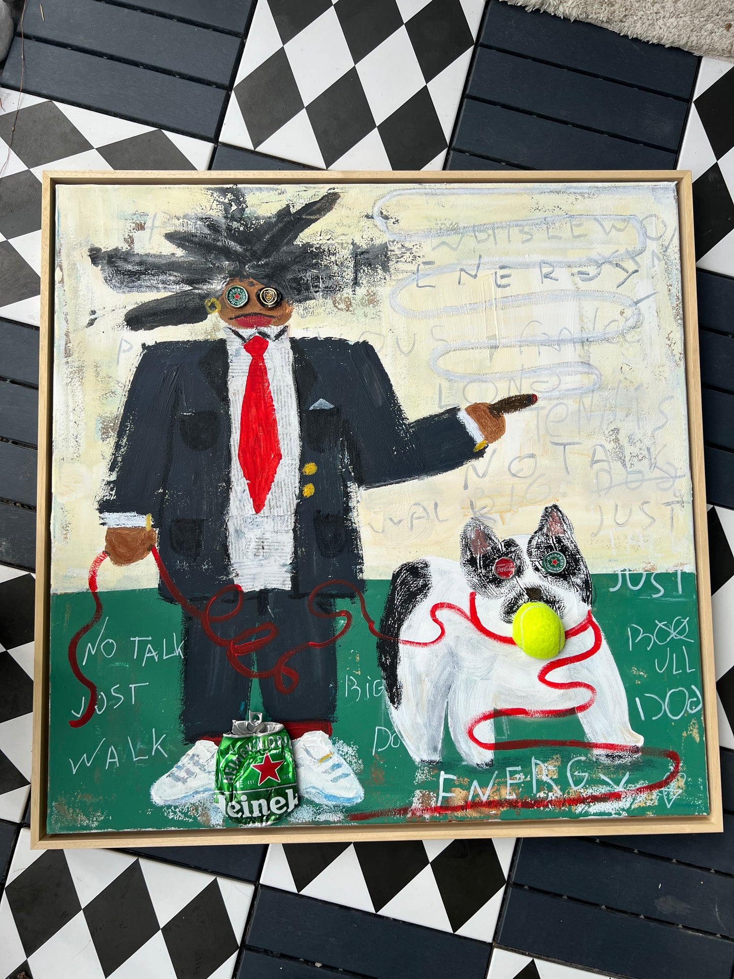 Original: No Talk Bulldog (80 x 80 cm / 31 x 31 in)