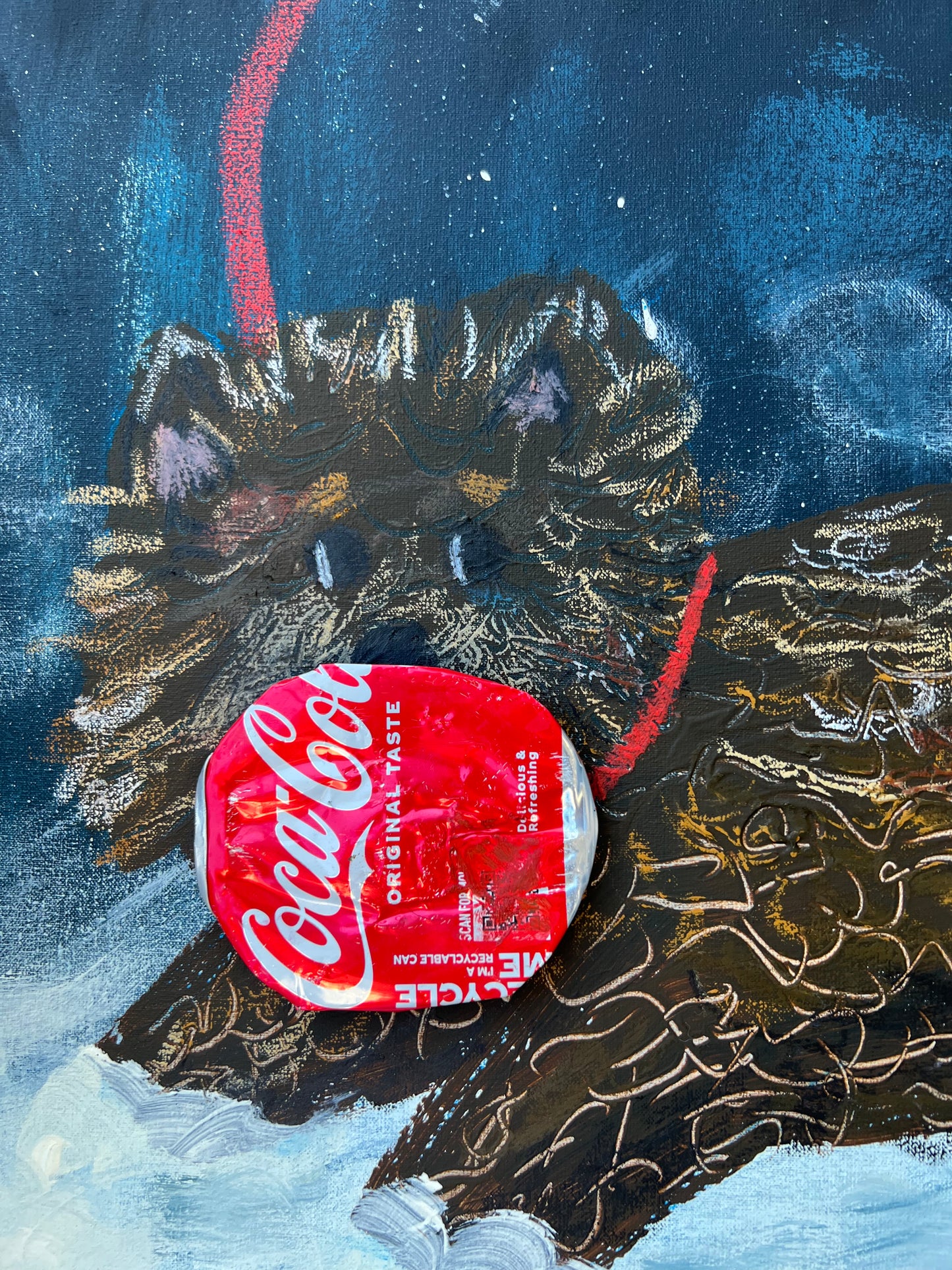 Terrier outside is frightful (80 x 80 cm / 31 x 31 in)