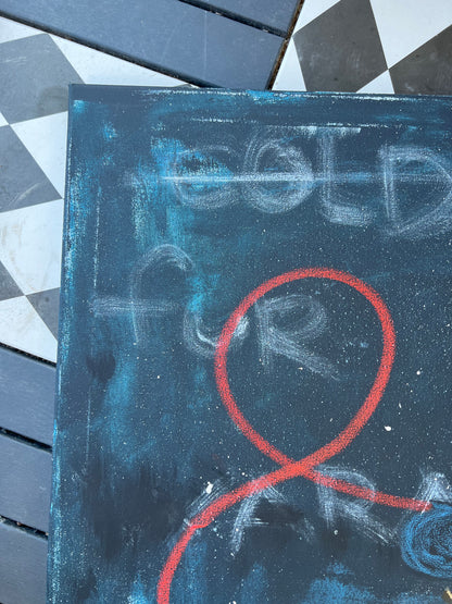 Terrier outside is frightful (80 x 80 cm / 31 x 31 in)