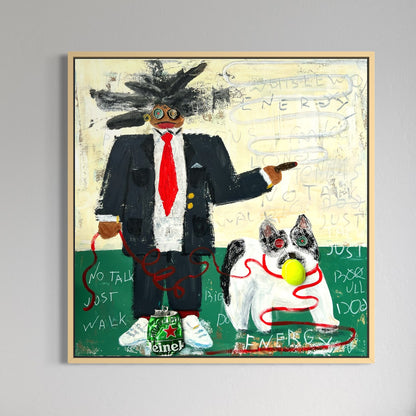 Original: No Talk Bulldog (80 x 80 cm / 31 x 31 in)