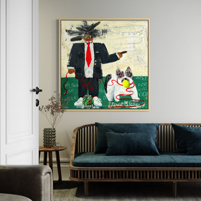 Original: No Talk Bulldog (80 x 80 cm / 31 x 31 in)