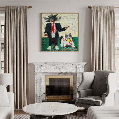 Original: No Talk Bulldog (80 x 80 cm / 31 x 31 in)