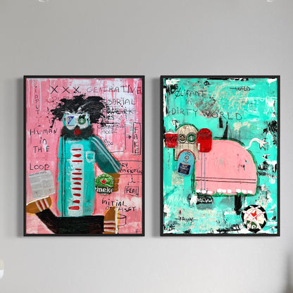 2 x Canvas prints: Human and Olifant