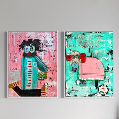 2 x Canvas prints: Human and Olifant