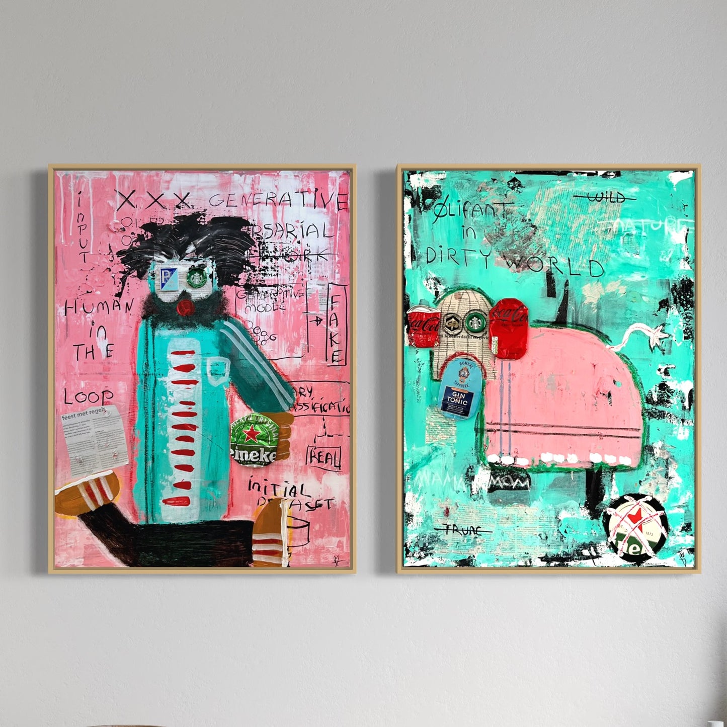 2 x Canvas prints: Human and Olifant