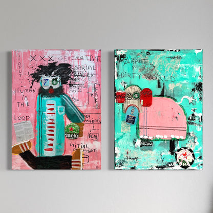 2 x Canvas prints: Human and Olifant