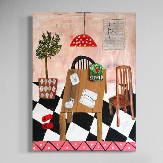 Original: Messy Dining Room (58 x 78 cm / 22 x 30 in)