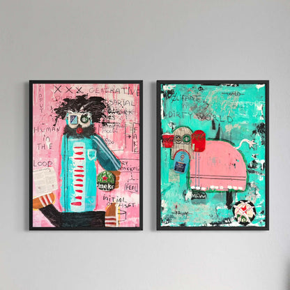 2 x Canvas prints: Human and Olifant