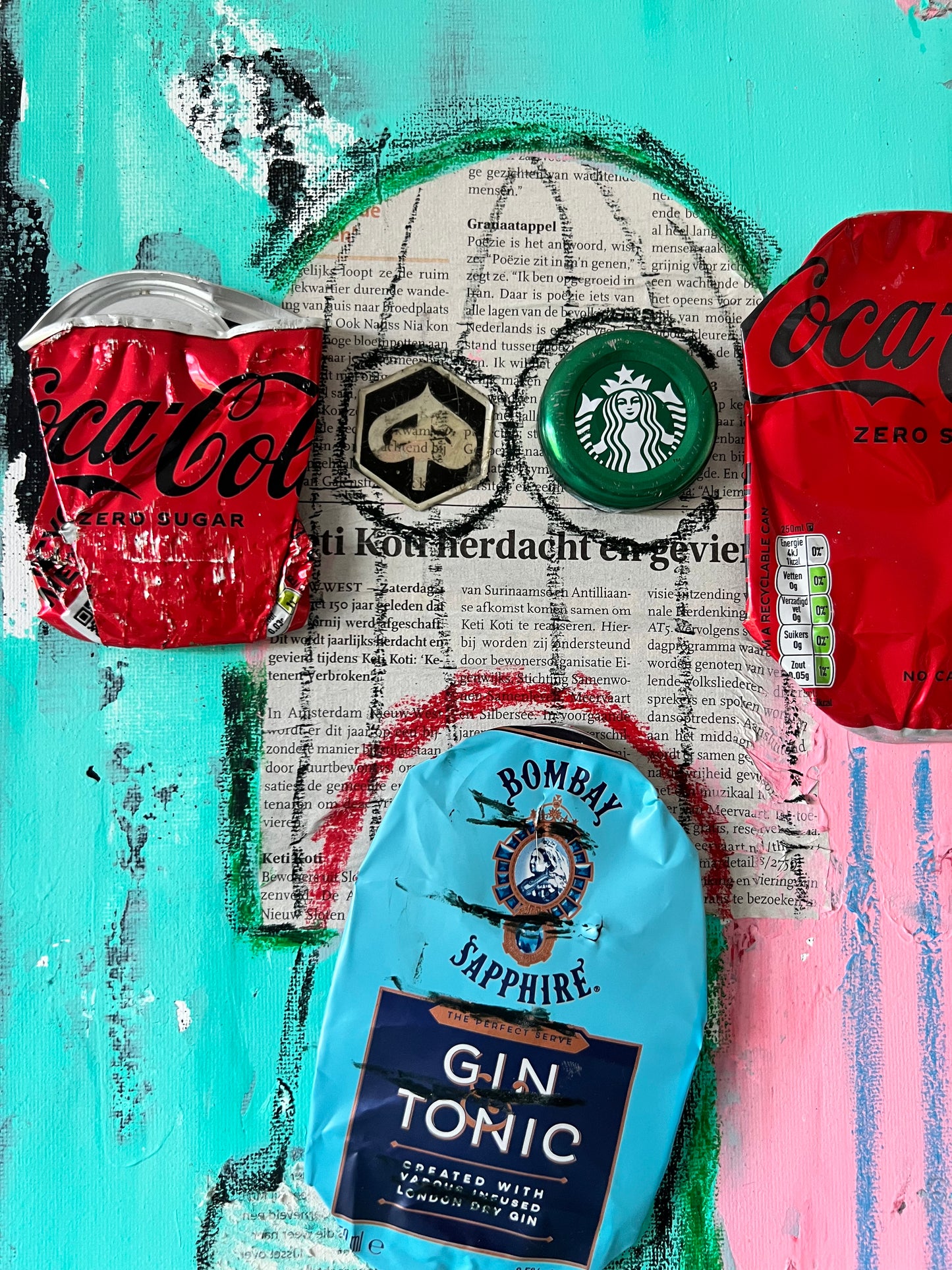 Original: Olifant in dirty world (58 x 78 cm / 22 x 30 in)