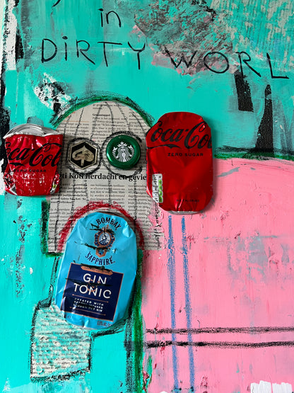 Original: Olifant in dirty world (58 x 78 cm / 22 x 30 in)