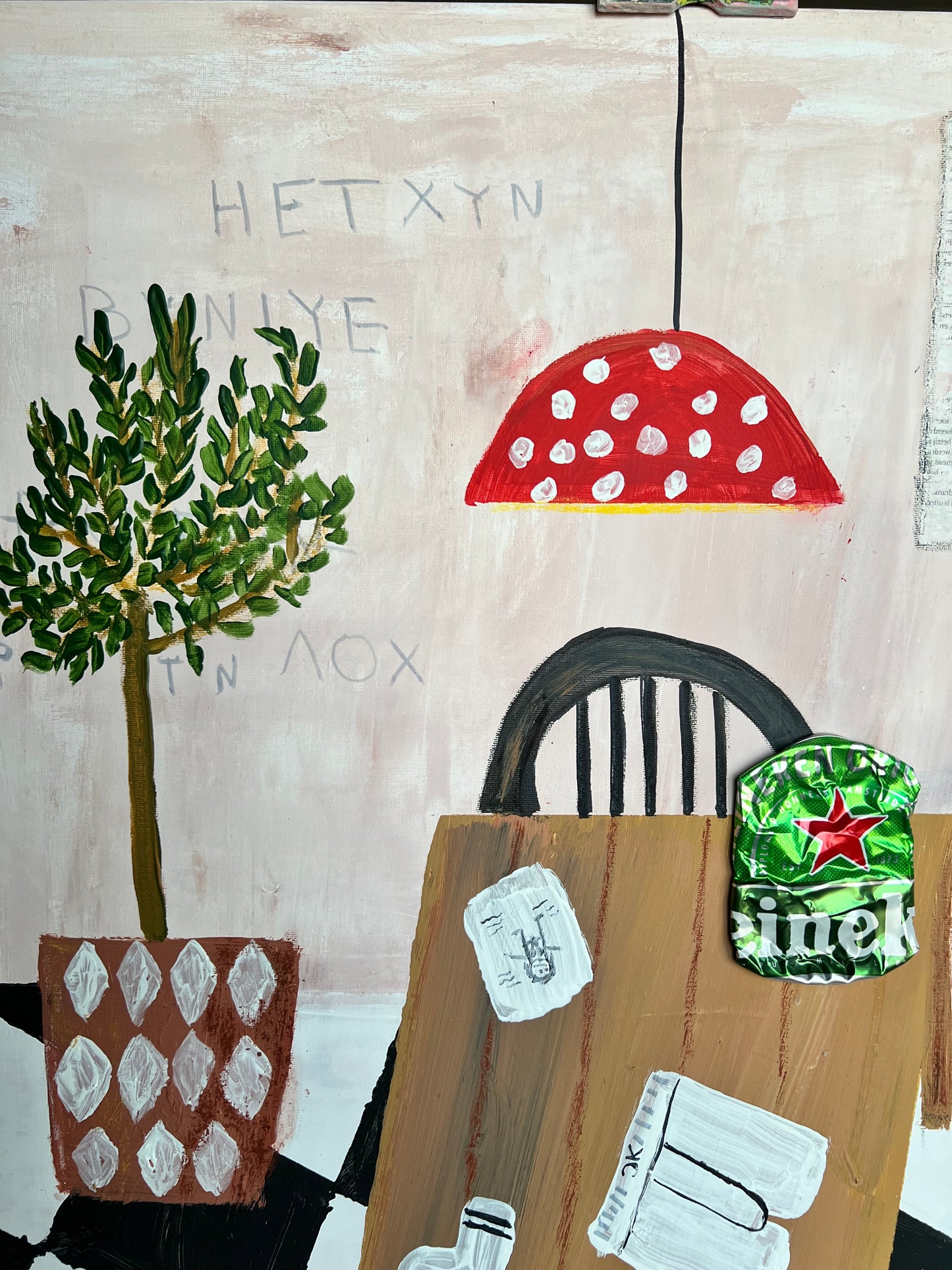 Original: Messy Dining Room (58 x 78 cm / 22 x 30 in)