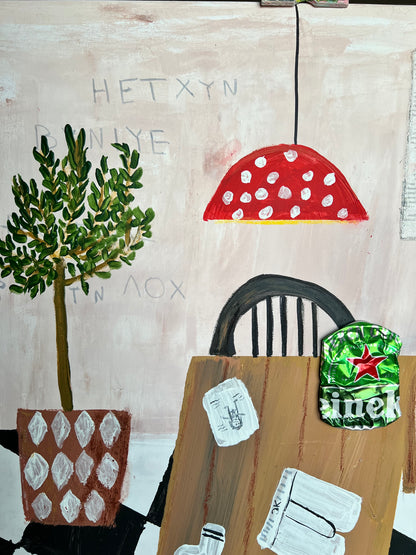 Original: Messy Dining Room (58 x 78 cm / 22 x 30 in)