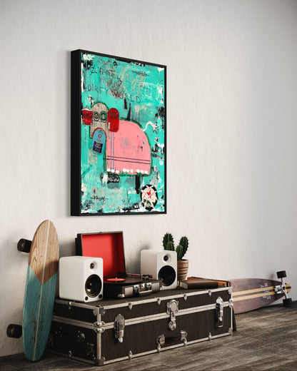 Canvas print: Olifant in dirty world