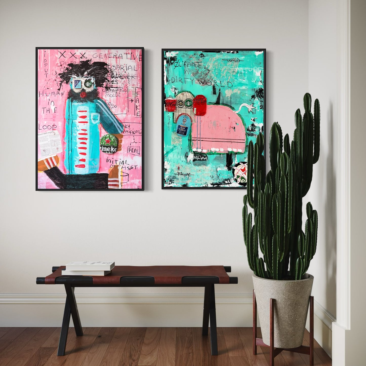 2 x Canvas prints: Human and Olifant