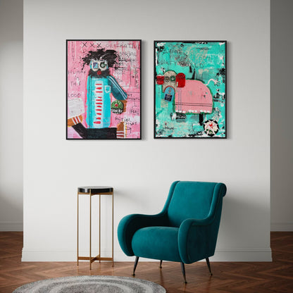 2 x Canvas prints: Human and Olifant