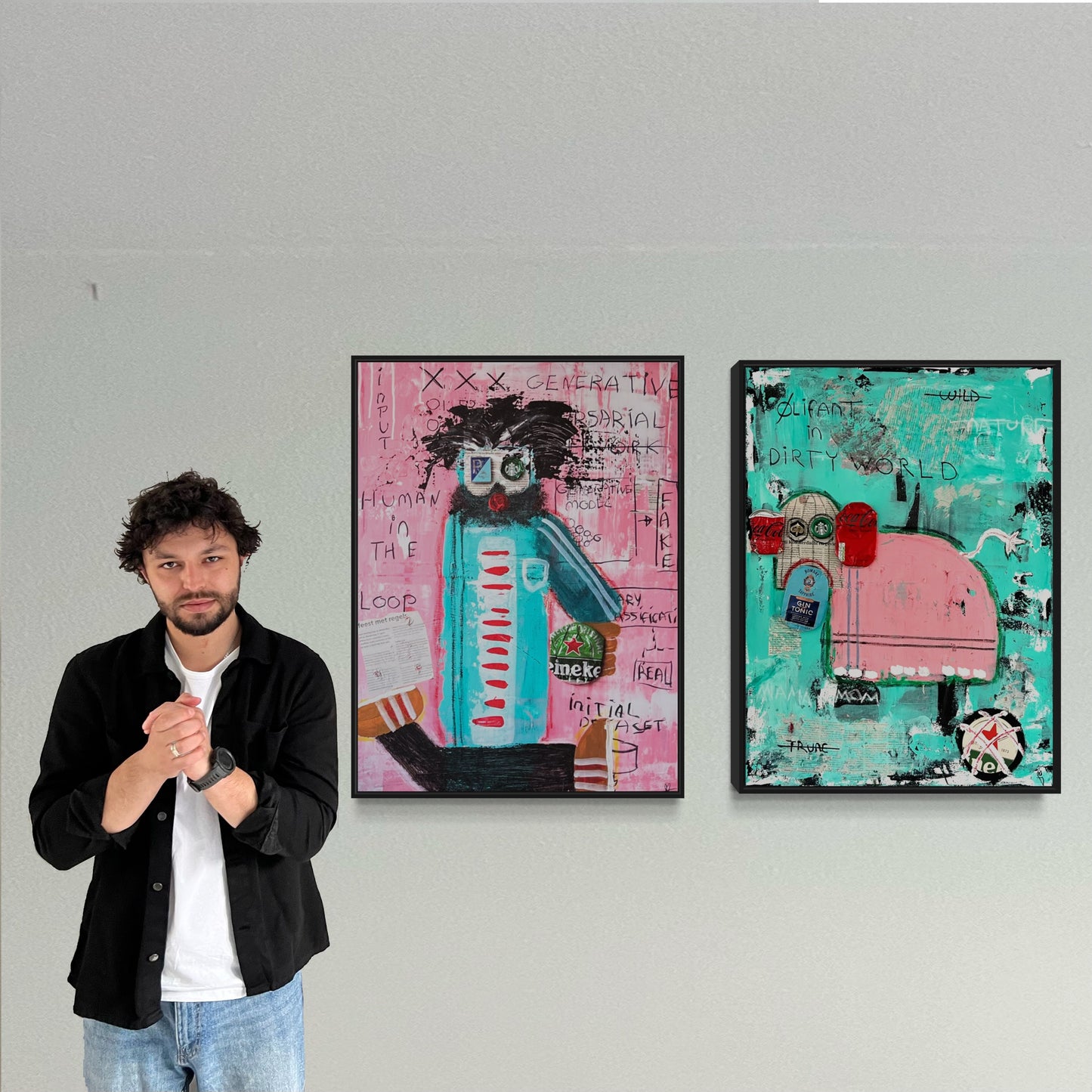 2 x Canvas prints: Human and Olifant