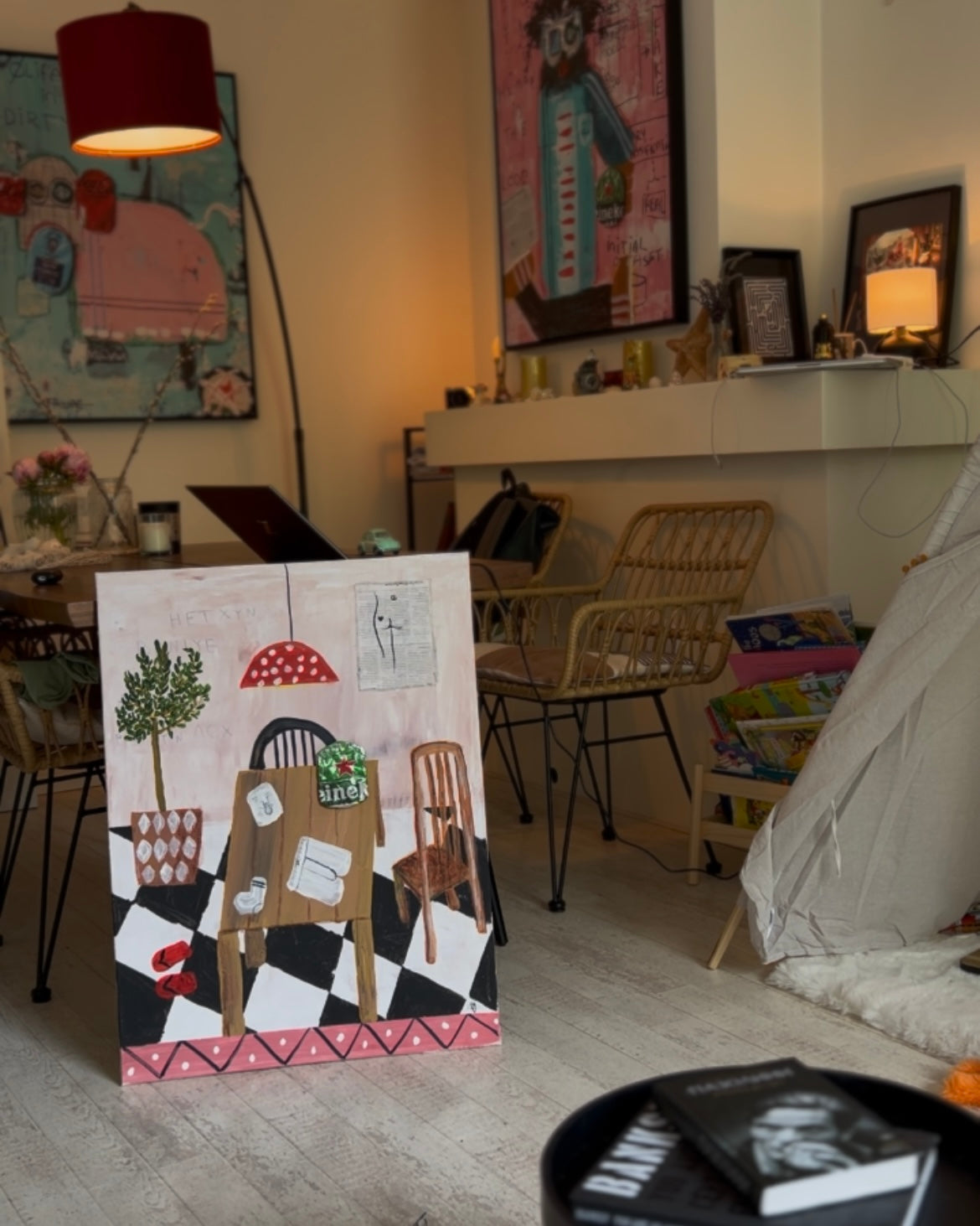 Original: Messy Dining Room (58 x 78 cm / 22 x 30 in)