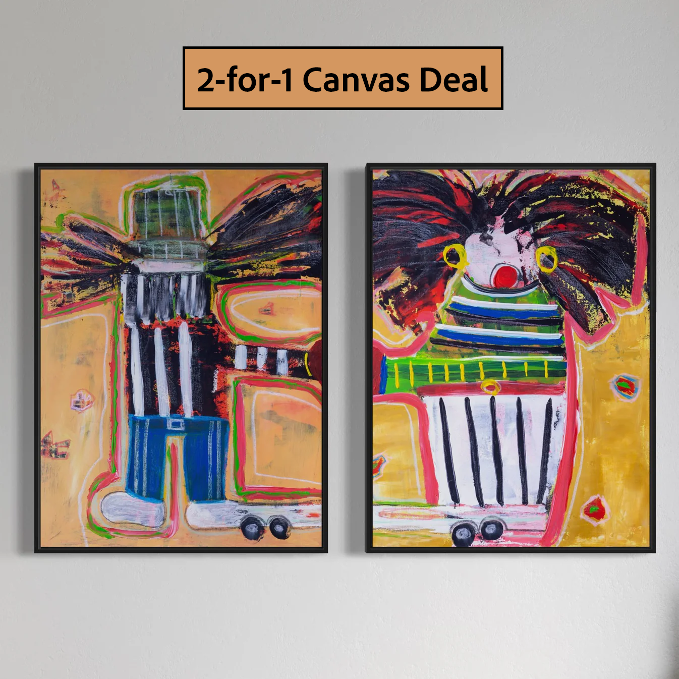 2 x Canvas prints: Dutch Couple